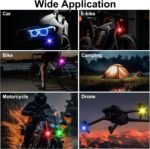 4PCS Wireless LED Strobe Lights with Remote Control, 8 Colors USB Charing Waterproof Anti-Collision Led Emergency Warning Lights for Car Motorcycle Drone Aircraft Bike - Image 4