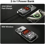 MIRO V99 3-in-1 Magnetic Wireless Charger 5000mAh Multifunctional Power Bank Gaming Console 15W MegSafe 20W PD Fast Charge - Image 6