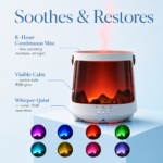 Smart Flame Humidifier with Multicolor Ambient Lighting, Ultra-Quiet Operation, Automatic Humidity Control & Easy Top-Fill Design for Bedroom and Office - Image 4