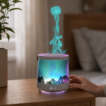 Smart Flame Humidifier with Multicolor Ambient Lighting, Ultra-Quiet Operation, Automatic Humidity Control & Easy Top-Fill Design for Bedroom and Office - Image 6