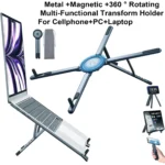 3-in-1 Multifunctional Mobile Phone Tablet And Laptop Stand Powerful Magnetic Aluminum Alloy Folding Portable Stand