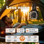 OGERY Portable Camping Fan with Adjustable Height Stand, 30000mAh Battery Powered Fan with Remote, LED Light, Auto Oscillation for Tent, RV, Bedroom, Travel – Floor & Desk Fan - Image 6